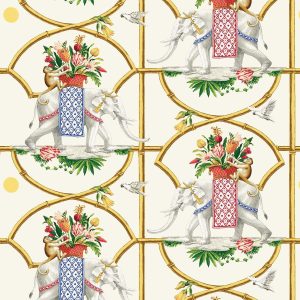 Harrison Howard 20.5  x 18  Ivory Chinoiserie Peel   Stick Wallpaper