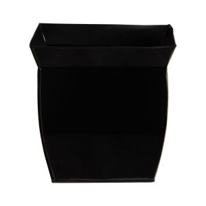 Nearly Natural 12 Black Fluted Metal Planter