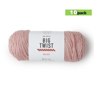 10pk Solid Rose Medium Weight Acrylic 380yd Value Yarn by Big Twist
