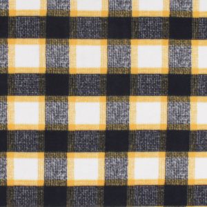 Yellow   Black Textured Plaid Anti Pill Fleece Fabric
