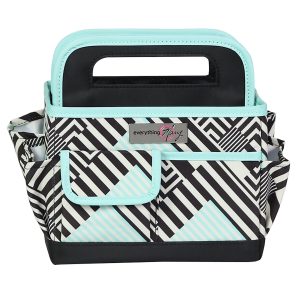 Everything Mary 8 Teal   Black Geometric Collapsible Craft Caddy