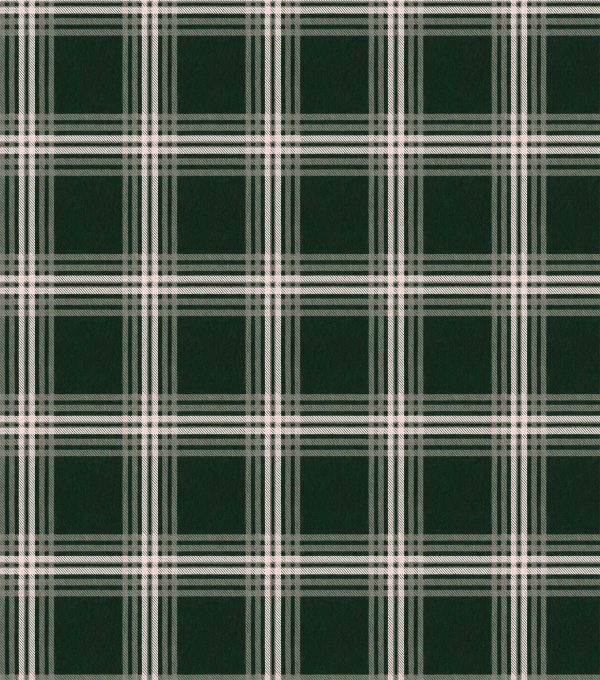 White   Green Plaid Super Snuggle Christmas Flannel Fabric