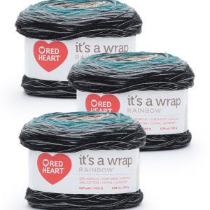 Red Heart It s A Wrap Rainbow Fine Weight Cotton Blend Yarn 3 Bundle