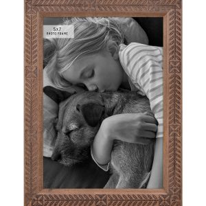MCS 5 x 7 Rustic Romance Wood   Glass Tabletop Picture Frame