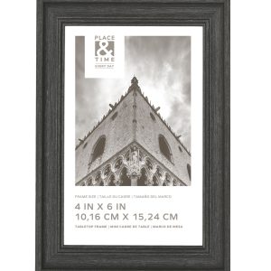 4 x 6 Traditional Black Tabletop Picture Frame by Place   Time