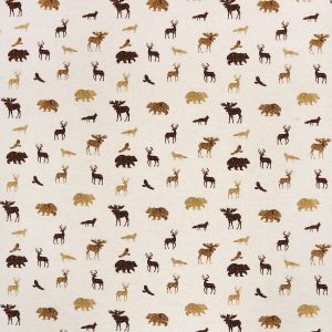 Painterly Woodland on White Super Snuggle Flannel Fabric