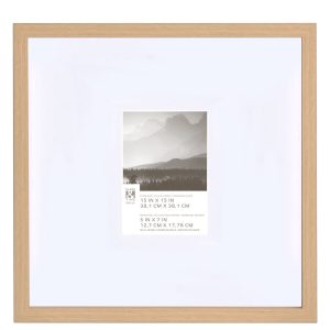 15 x 15 Matted to 5 x 7 Natural Wall Frame by Place   Time