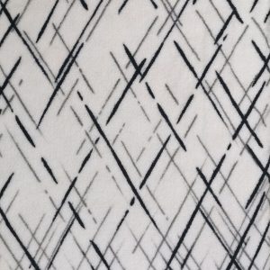 Sew Lush Black White Bias Plaid Fleece Fabric