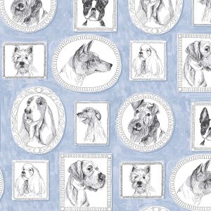Surface Style 20.5  x 18  Celestial Pup Portraits Peel   Stick Wallpaper