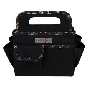 Everything Mary 9 Floral on Black Collapsible Craft Caddy - 1