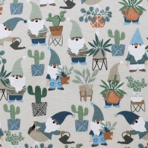 Super Snuggle Gnomes   Plants Flannel Fabric