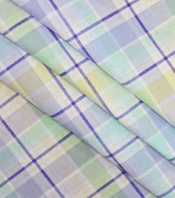 Purple Easter Plaid Easter Cotton Fabric - Image 2