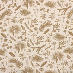 Tonal Greenery on Cream Super Snuggle Christmas Flannel Fabric