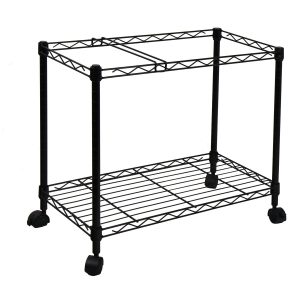 Oceanstar 24 Black Portable Single Tier Metal Rolling File Cart