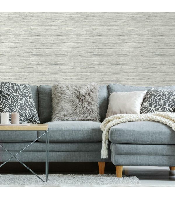 RoomMates Faux Grasscloth Peelable Wallpaper Grey - Image 8