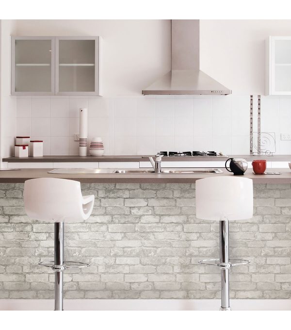 WallPops NuWallpaper Grey White Brick - Image 4