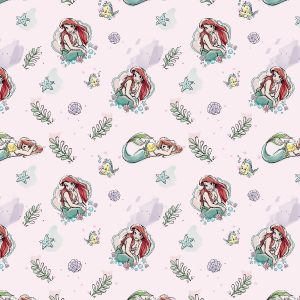 Little Mermaid Flounder Sea Cotton Fabric - 1