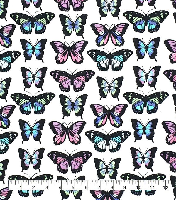 Linear Butterfly Super Snuggle Flannel Fabric - Image 2