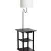 All The Rages 57 Modern 2 Tier Floor Lamp With USB Ports   Fabric Shade