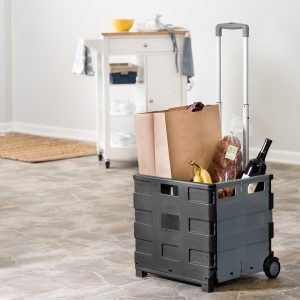 Honey Can Do 18 x 39 Gray Foldup Rolling Utility Cart With Handle