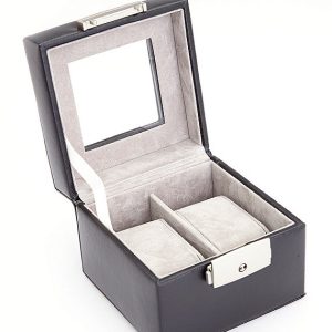 Leather Two Slot Watch Box