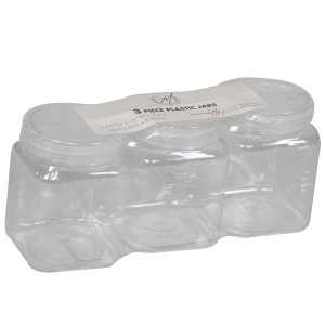 Everything Mary 2 x 3 Clear Plastic Jars With Lids 3pk