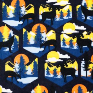 Sunset Animals Anti Pill Fleece Fabric