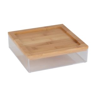 Simplify 7.5 Clear Organizer With Bamboo Lid