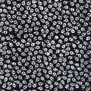 Hi Fashion Skull Batik White Halloween Cotton Fabric