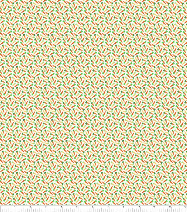 Micro Tossed Carrots Easter Cotton Fabric - Image 2
