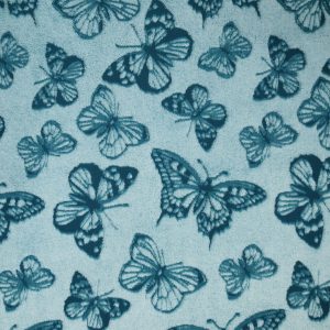 Sew Lush Butterfly Teal Embossed Fleece Fabric