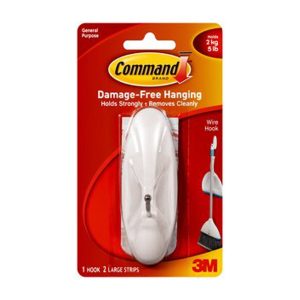 Command 5lbs Large Wire Hook   Strips 3ct
