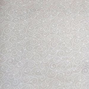 Stars on Swirls White Glitter Cotton Fabric by Keepsake Calico