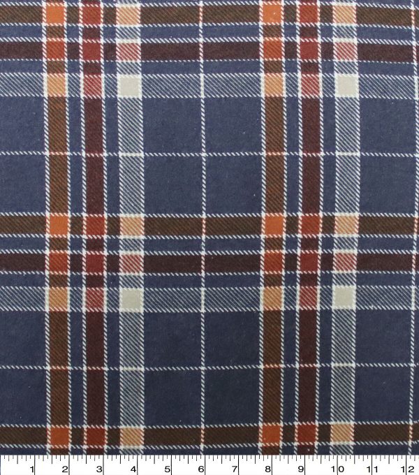 Blue Plaid Super Snuggle Flannel Fabric - Image 2