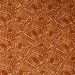 Geometric Shapes on Orange Anti Pill Fleece Fabric