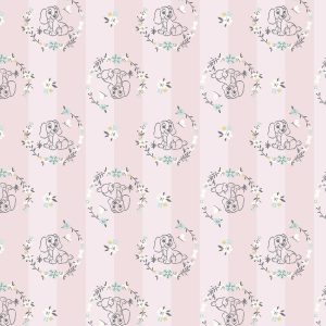 Lady and the Tramp Flannel Fabric Stripe