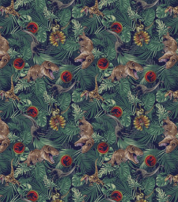 Jurassic Park Dinosaur Jungle Cotton Fabric - Image 2