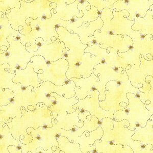 Hi Fashion Bee On Yellow Premium Cotton Fabric
