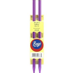 Boye 10 Single Point Size 13 Aluminum Knitting Needle Set