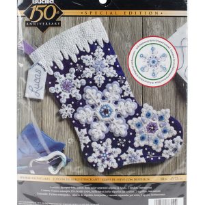 Bucilla 18 Sparkle Snowflake Stocking Needle Felting Applique Kit