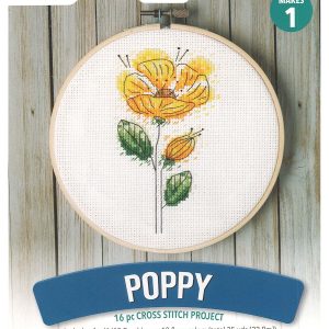 Leisure Arts 6 Yellow Poppy Embroidery Kit