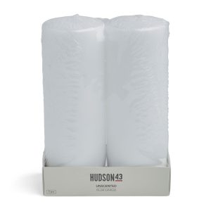3 x 8 White Unscented White Pillar Candles by Hudson 43