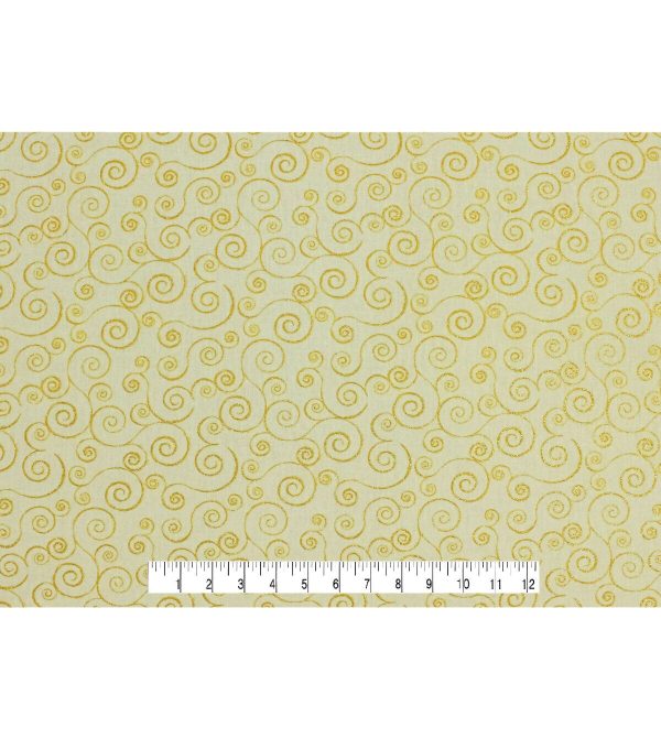 Swirl Vines Christmas Glitter Cotton Fabric - Image 5