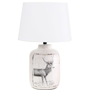 All The Rages Rustic Deer Buck Ceramic Farmhouse Accent Table Lamp