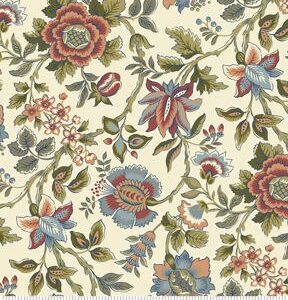 Floral on Yellow Premium Cotton Fabric - 1