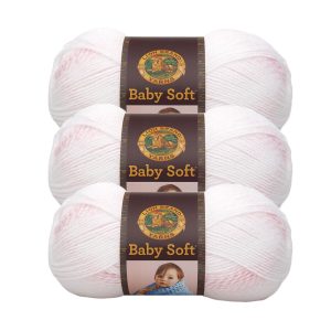 Lion Brand Baby Soft Light Weight Acrylic Yarn 3 Bundle