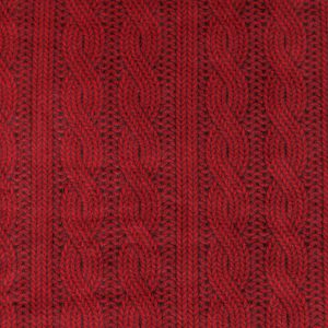 Red Cable Knit Anti Pill Fleece Fabric