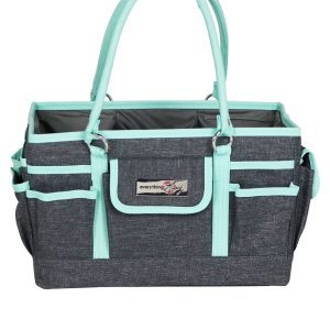 Everything Mary 13 Teal   Gray Collapsible Deluxe Store   Tote