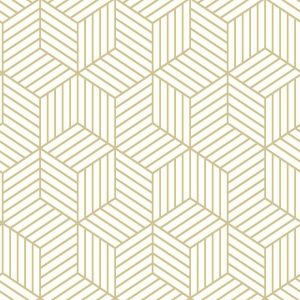 RoomMates Stripped Hexagon Peel And Stick Wallpaper Gold