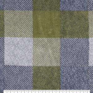 Calming Green Plaid Luxe Fleece Fabric